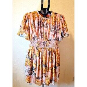 Anthropologie Amaranth Puff-Sleeved Mini Dress Not So Serious NWT Size XS